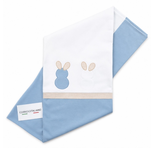Cotton Blanket for Cradlke Pram with Bunny Motif
