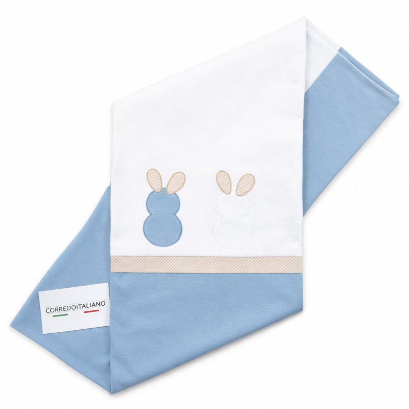 Cotton Blanket for Cradlke Pram with Bunny Motif
