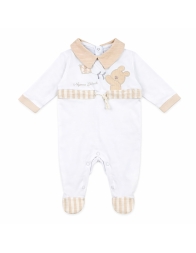 Tutina neonato cotone Nazareno Gabrielli elegante con ricamo