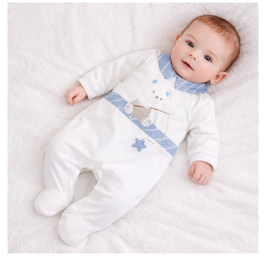 Baby Boy cotton jersey romper Le Chicche TU7150 2