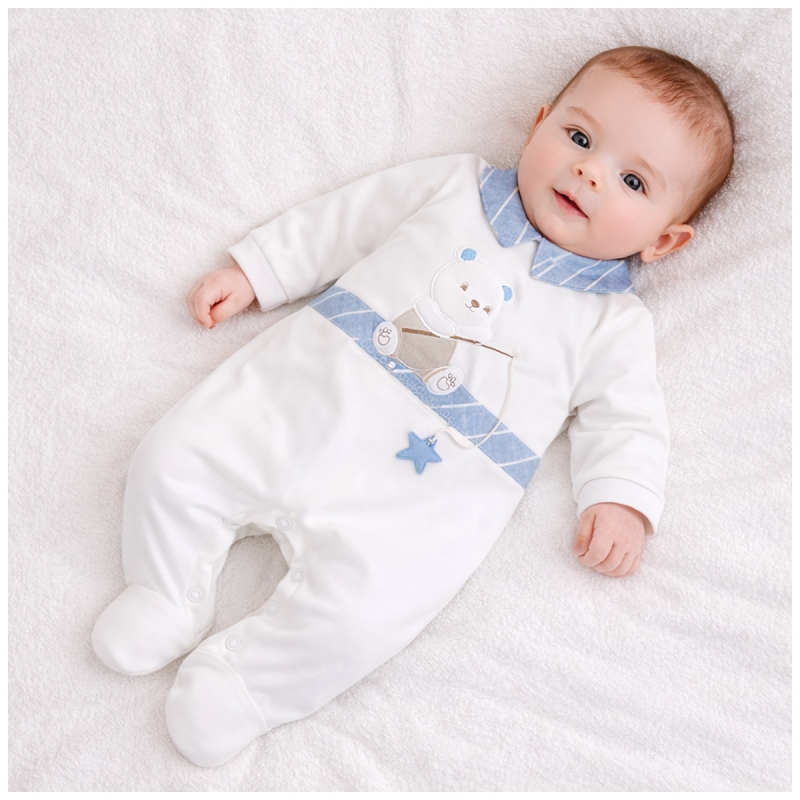 Baby Boy cotton jersey romper Le Chicche