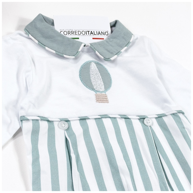 Striped cotton embroidered baby...