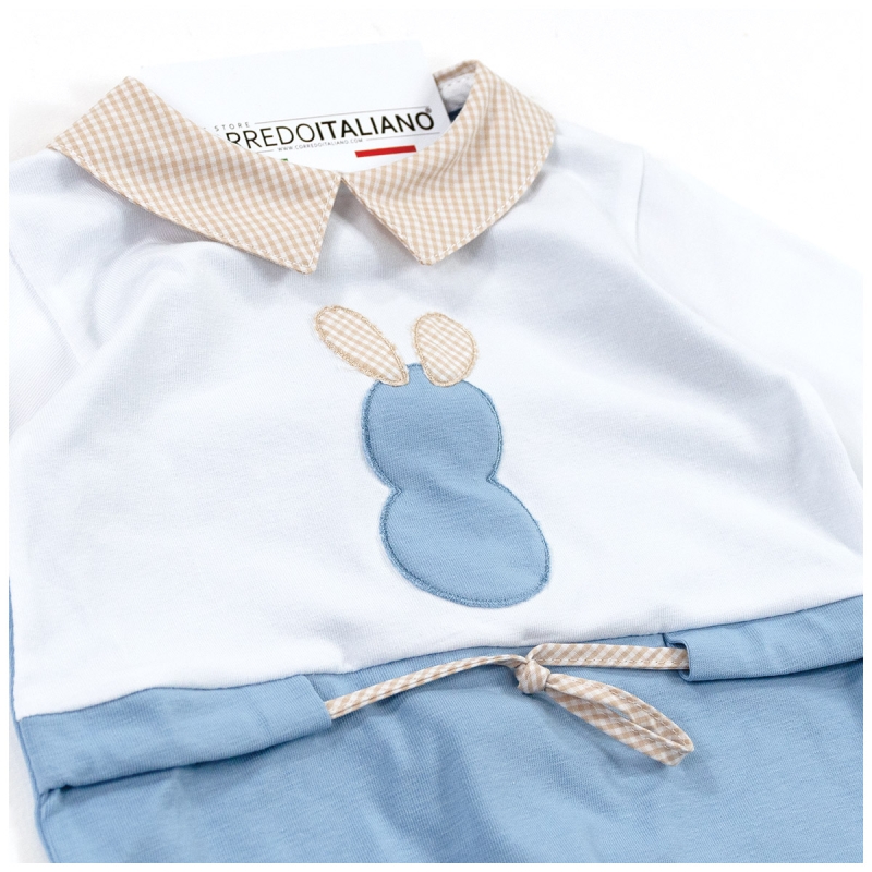Elegant cotton baby sleepsuit with integrated feet