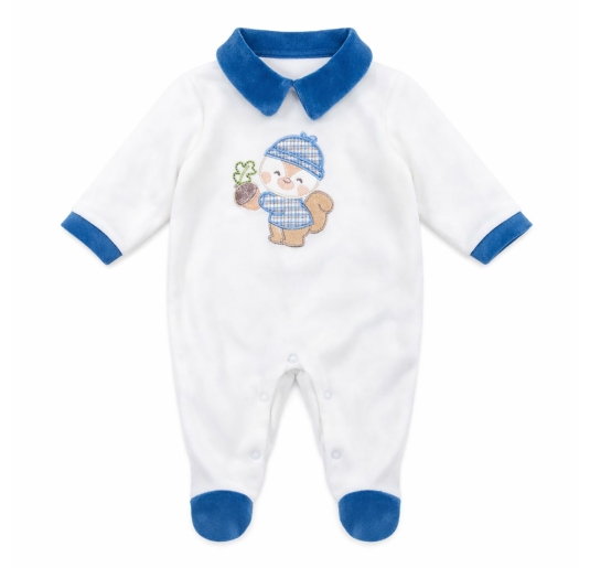 Chenille romper with Squirrel - NG211050BLT - Nazareno...