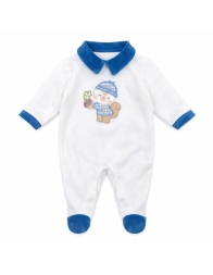 Chenille romper with Squirrel - NG211050BLT - Nazareno Gabrielli