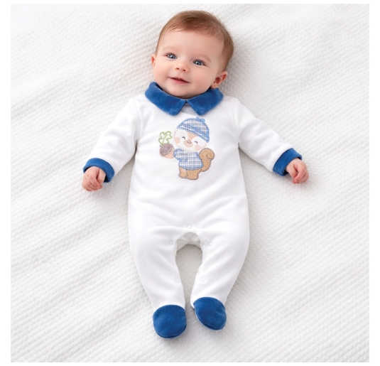 Chenille romper with Squirrel - NG211050BLT - Nazareno... 2