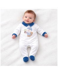 Chenille romper with Squirrel - NG211050BLT - Nazareno Gabrielli