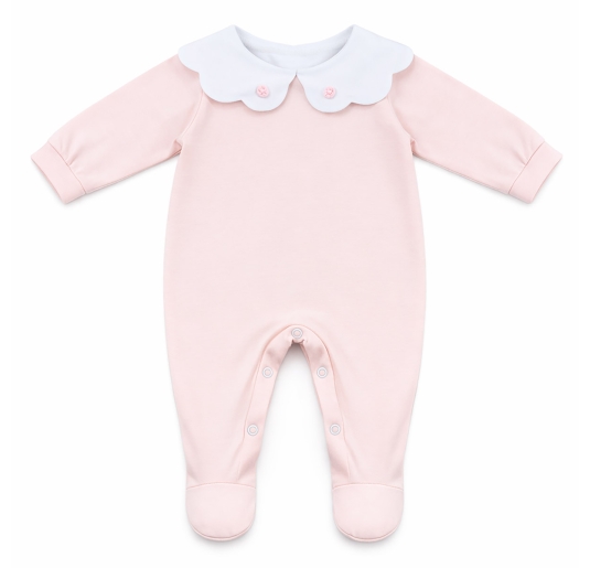 Tutina neonata cotone jersey Corredino con colletto ricamato