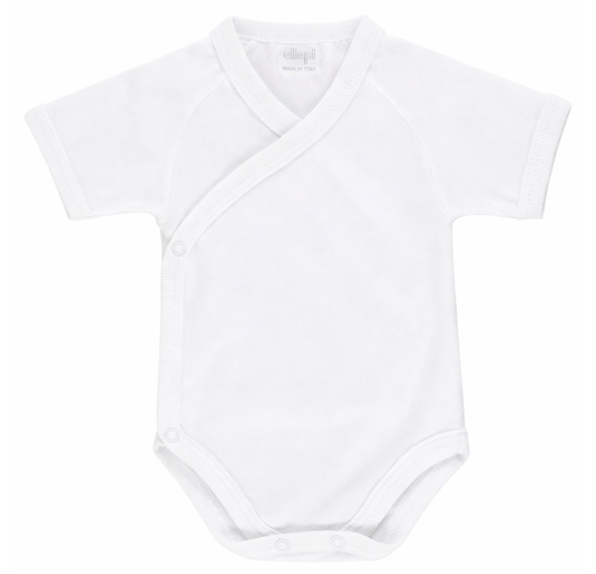 Body neonato cotone apertura laterale Ellepi bianco fronte
