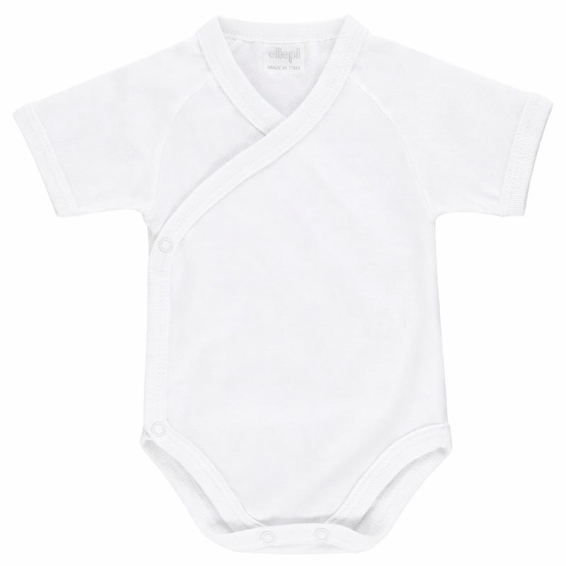 Body neonato cotone apertura laterale Ellepi bianco fronte
