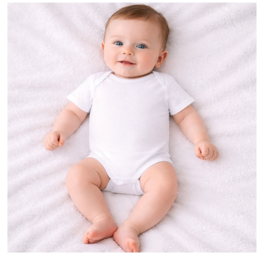 Ellepi fresh cotton baby bodysuit AF802 white front 2