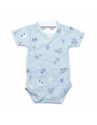 Side-Opening Bamboo Bodysuit - Cars - Coccodè Firenze