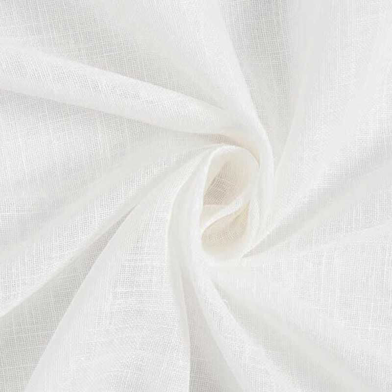 Tessuto puro lino bianco Telene altezza 70 cm per ricamo