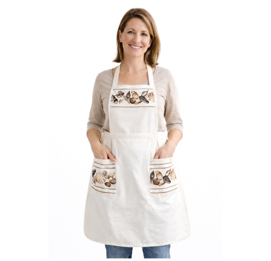 Kitchen apron with bib – Conchiglie – Corredo Italiano