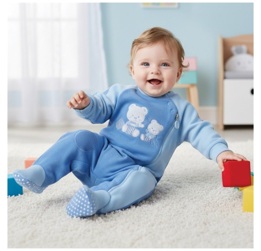 Baby boy winter pajamas - B4442AZCL - Batuffolini