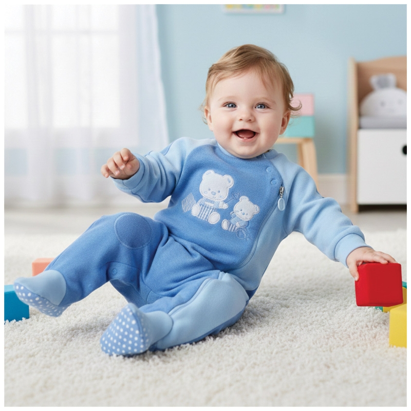 Baby boy winter pajamas - B4442AZCL - Batuffolini