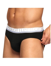 Dettaglio slip uomo nero Perofil con fascia logata, intimo uomo in cotone elasticizzato