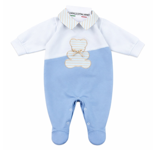 Newborn first outfit cotton layette set Teneri & Belli with teddy bear 2