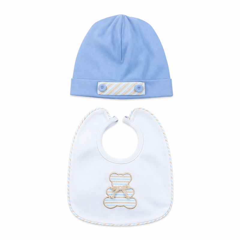 Newborn first outfit cotton layette set Teneri & Belli - Hat with Bib