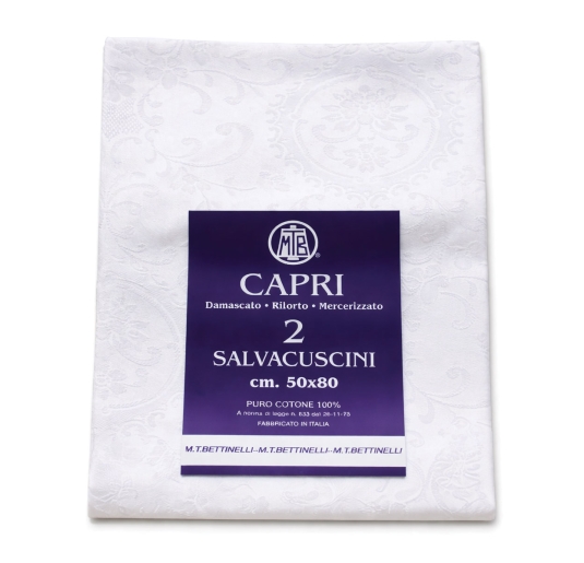 Set di 2 sottofedere in cotone damascato con chiusura Zip - Capri - Bettinelli