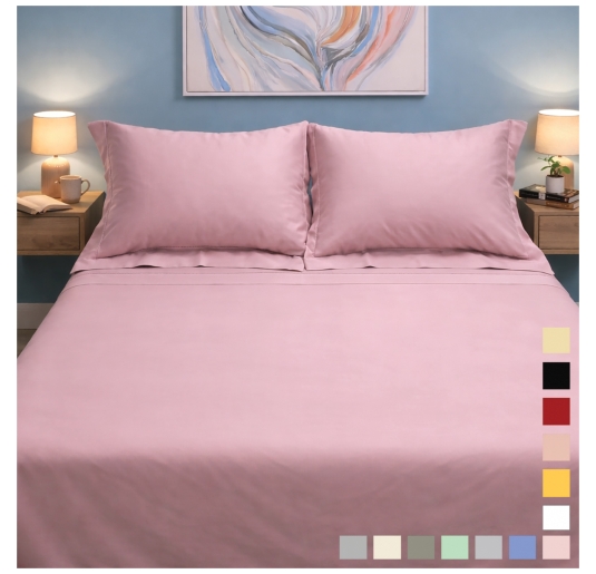 Double bed sheet set in cotton sateen – Satin – Corredo...