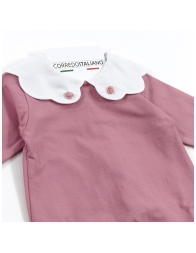 Tutina neonata in cotone jersey con colletto ricamato - CI195/2MV - Corredino