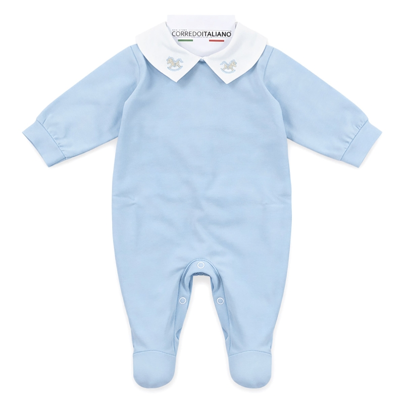 Tutina in cotone jersey con colletto...