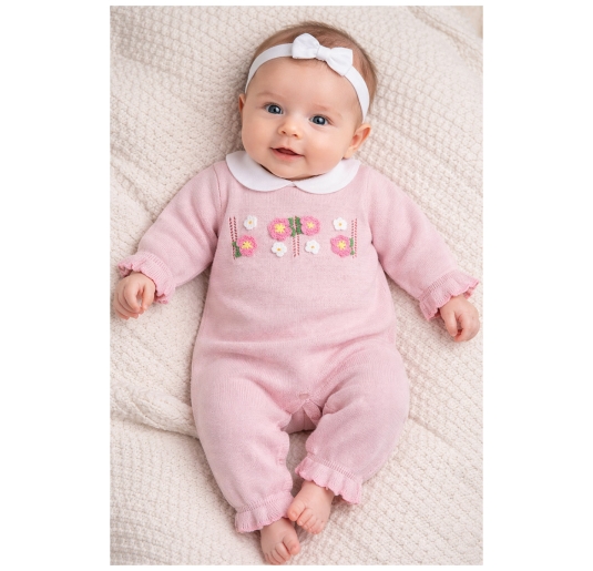 Tutina in filo tricot di cotone per neonata - EB4410A -... 2