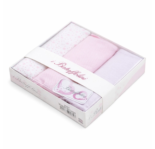 Set of 3 Patterned Muslin Squares – B316/7R – Batuffolini