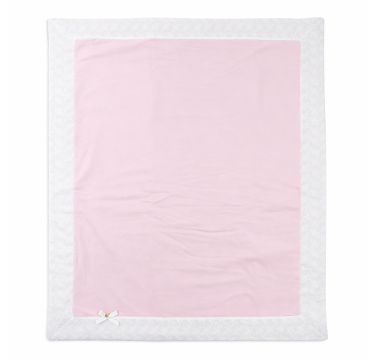 Cotton jersey crib blanket Coccode with San Gallo lace trim