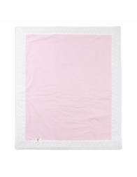 Cotton jersey crib blanket Coccode with San Gallo lace trim