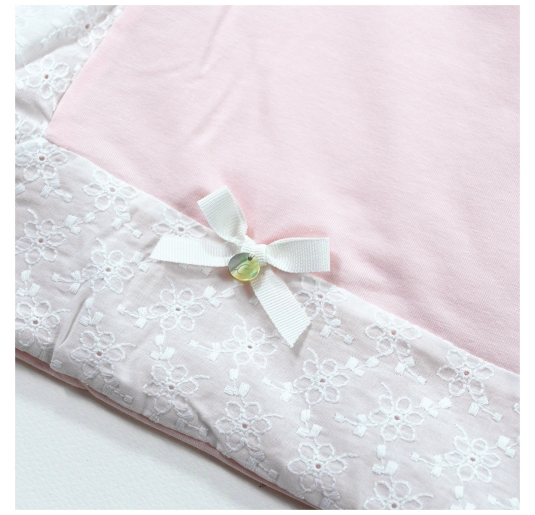 Cotton jersey crib blanket Coccode with San Gallo lace trim 2