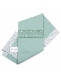 Cotton jersey baby girl blanket Klaiadi sage green embroidered