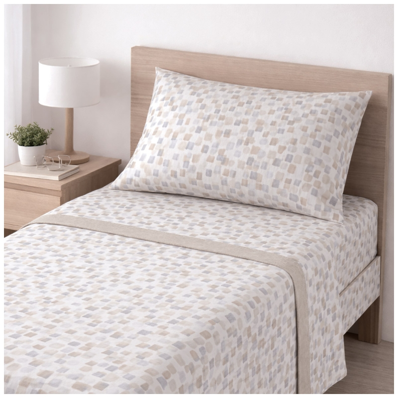 Cotton Single Bed Sheet Set – Anzio –...