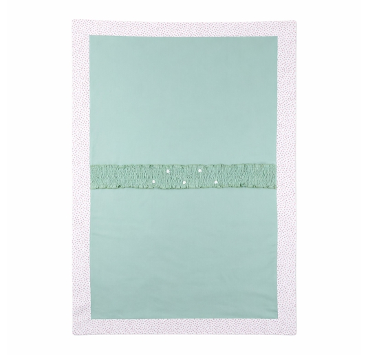Cotton jersey baby girl blanket Klaiadi sage green embroidered 2
