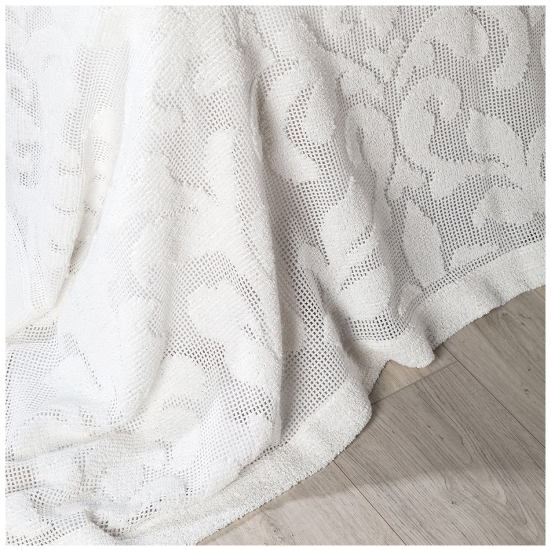 Camogli Caleffi double bedspread jacquard cotton with elegant openwork design