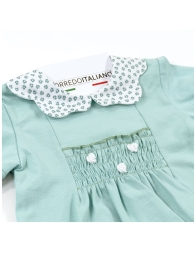 Completino neonata cotone jersey 2 pezzi Klaiadi estivo con colletto fantasia