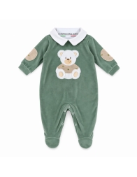 Velour romper with teddy bear by Klaiadì K116TC