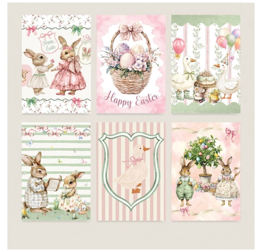 Set of 6 cotton dish towels Easter print Maestri Cotonieri spring kitchen 2