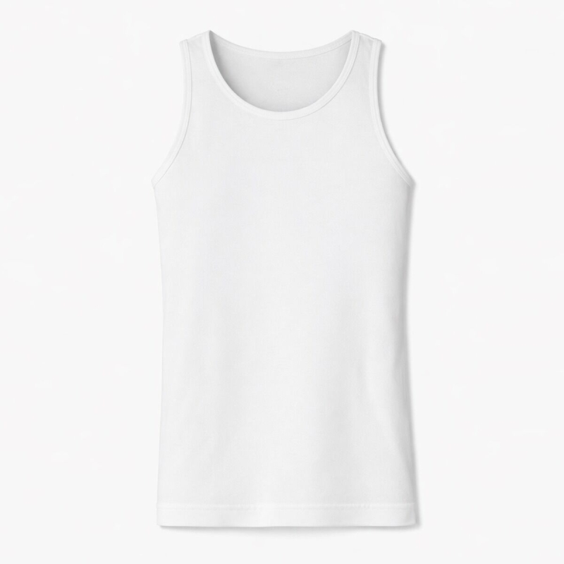 Men's wide-strap vest in Filo di Scozia cotton by Enrico Coveri ET1132 – white, front view