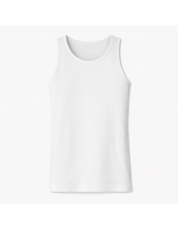 Men's wide-strap vest in Filo di Scozia cotton by Enrico Coveri ET1132 – white, front view