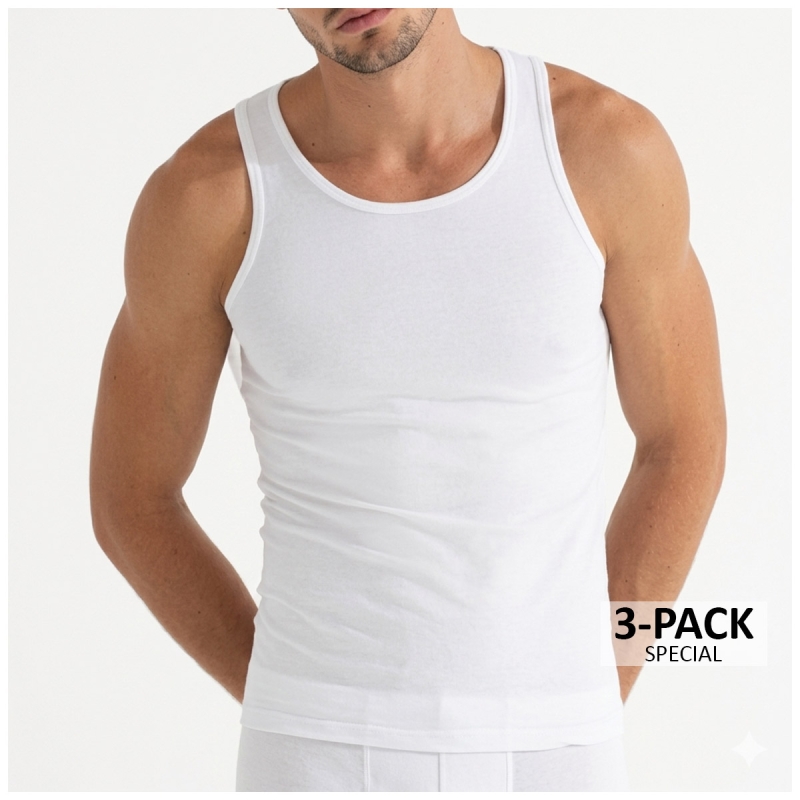 3-Pack Men's Wide-Strap Vests Filo di Scozia | Enrico Coveri
