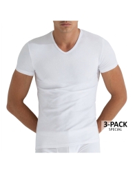 T-shirt uomo collo a V in Filo di Scozia Enrico Coveri ET1131 – colore bianco, vista frontale