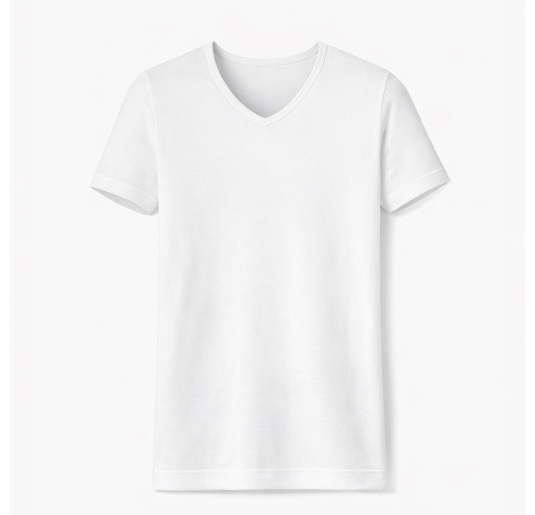 T-shirt uomo collo a V in Filo di Scozia Enrico Coveri ET1131 – colore bianco, vista frontale 2