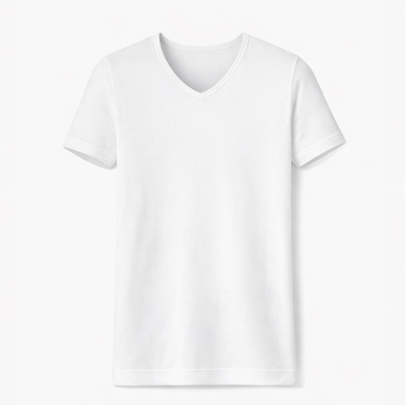 Men's V-neck t-shirt in Filo di Scozia cotton by Enrico Coveri ET1131 – white, front view