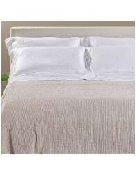 Copriletto cotone matrimoniale Paraggi Caleffi in colorazione naturale su letto