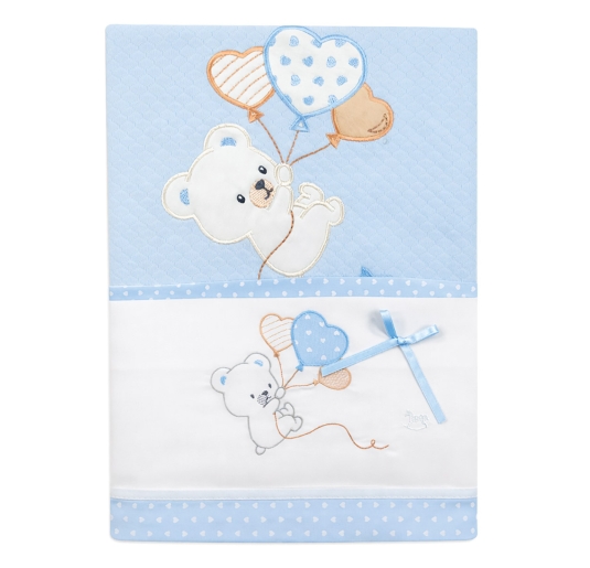 Embroidered crib and pram blanket set Mio Piccolo in cotton 2