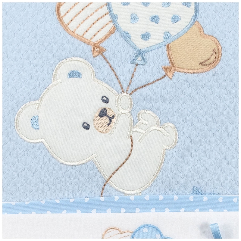 Embroidered crib and pram blanket set Mio Piccolo in cotton