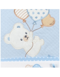 Embroidered crib and pram blanket set Mio Piccolo in cotton