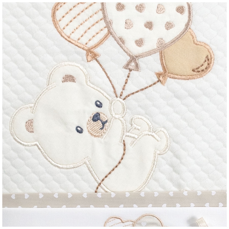 Embroidered crib and pram blanket set Mio Piccolo in cotton